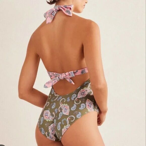 Boden Beaded Gather Halter Swimsuit - Picture 4 of 14